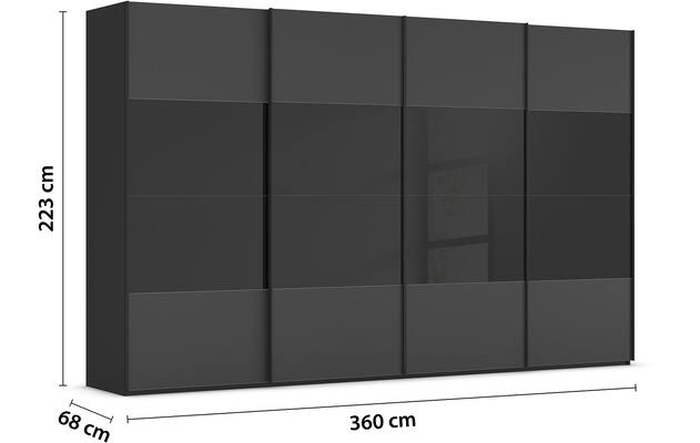 Goossens kledingkast finca combi glans mat glas wit hoogwaardig meubelplaat - 8244380-{merk}-finca-combi-sts-wit-schuifdeuren-03